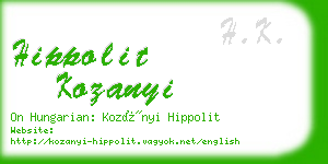 hippolit kozanyi business card